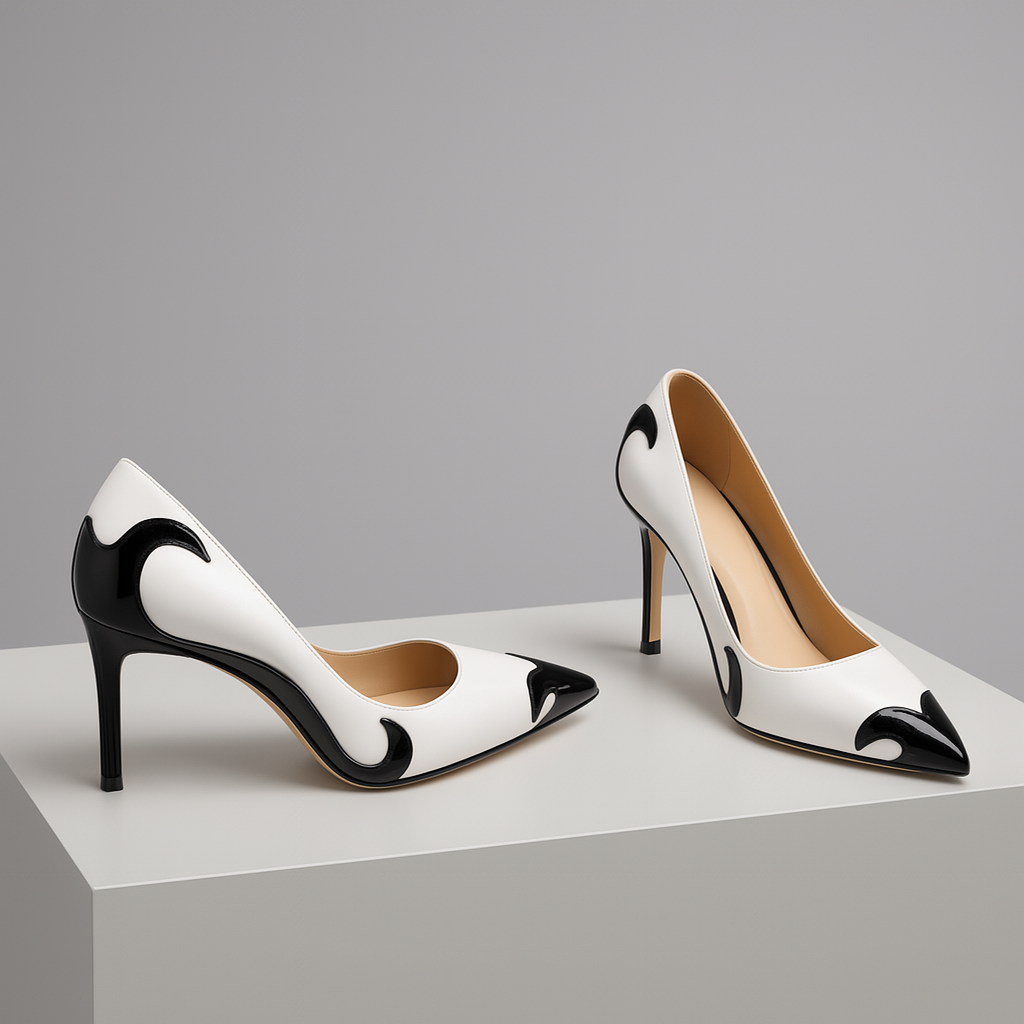 Valencia Two Tone Leather Heels