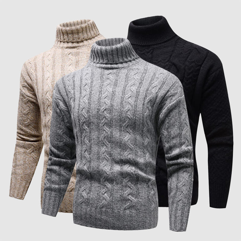 Oxford Cable Knit Turtleneck Sweater
