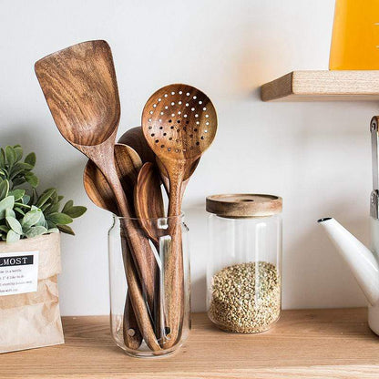 4 Piece Teak Kitchen Utensil Set