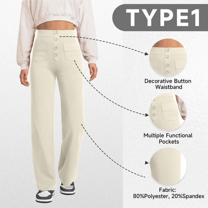 Lunaro Front-Button Wide Leg Pants