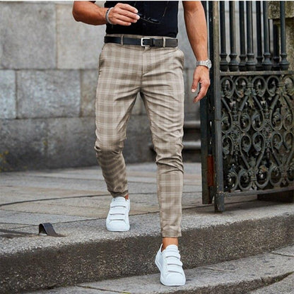 Varenzo Checkered Chino Pants
