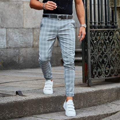 Varenzo Checkered Chino Pants