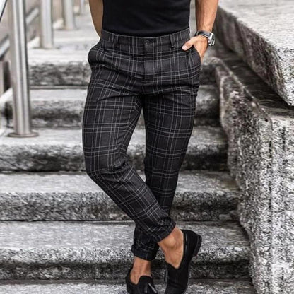 Varenzo Checkered Chino Pants
