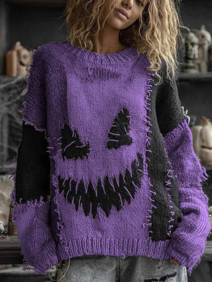 Halloweave Knit Pumpkin Sweater