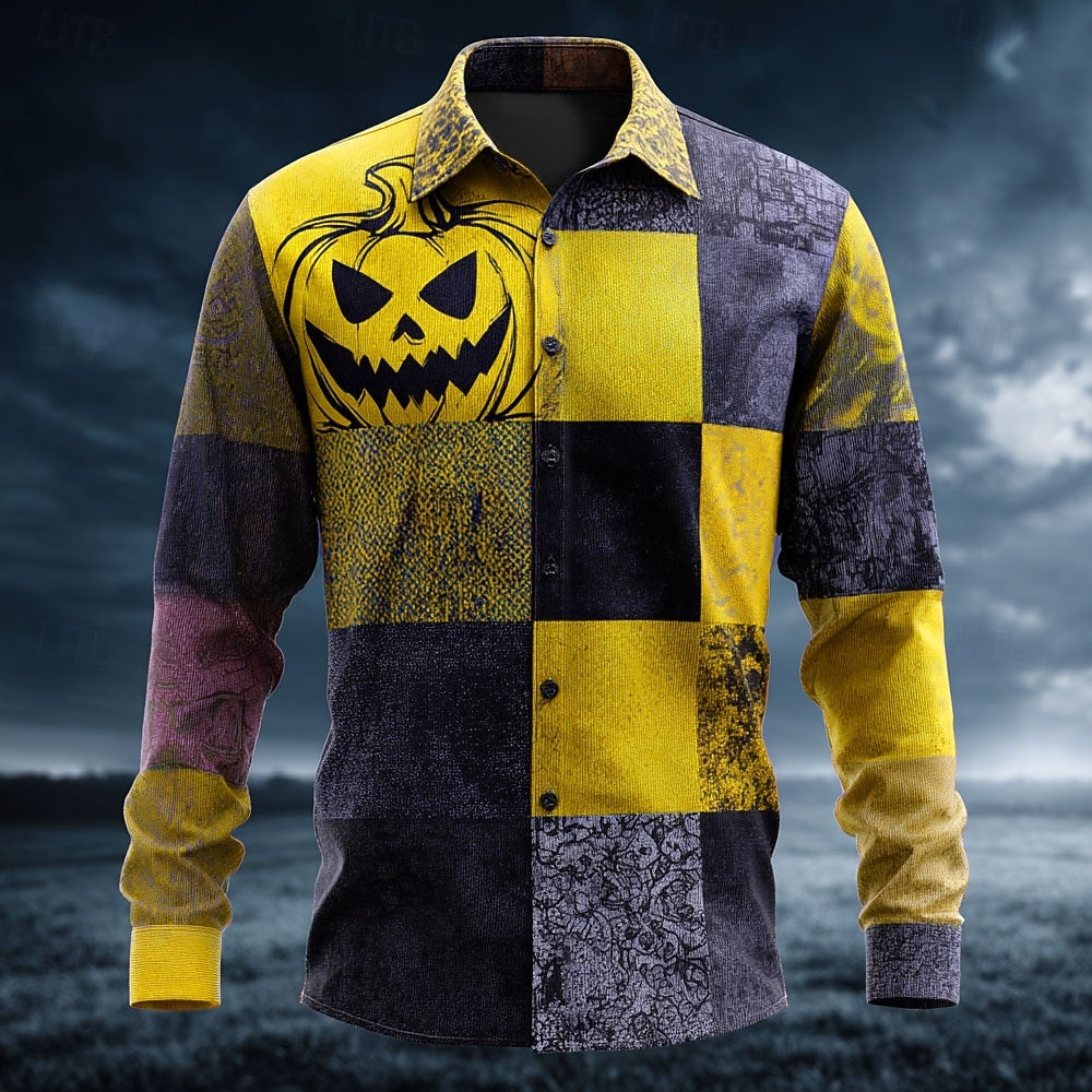 Patchwork Pumpkin Button Up Shirt