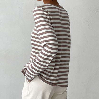 Elara Striped Cotton Long Sleeve Shirt