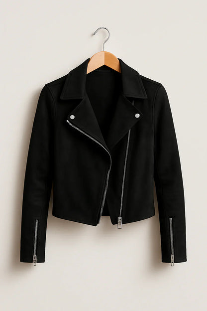 Aria Women’s Zipper Moto Bomber Jacket