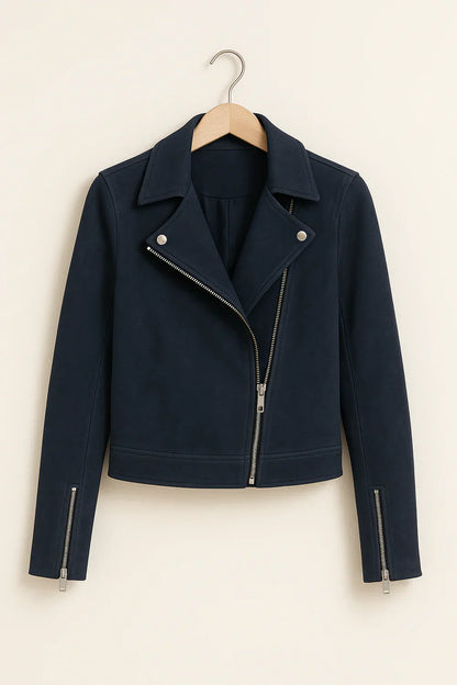 Aria Women’s Zipper Moto Bomber Jacket