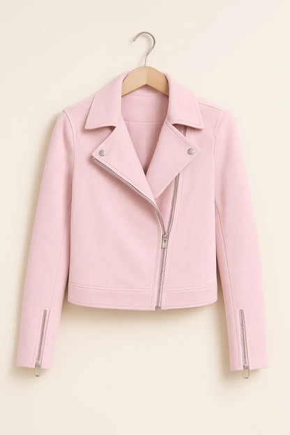 Aria Women’s Zipper Moto Bomber Jacket