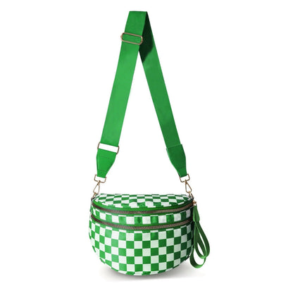 Cross Body Checkered Bum Sling Bag