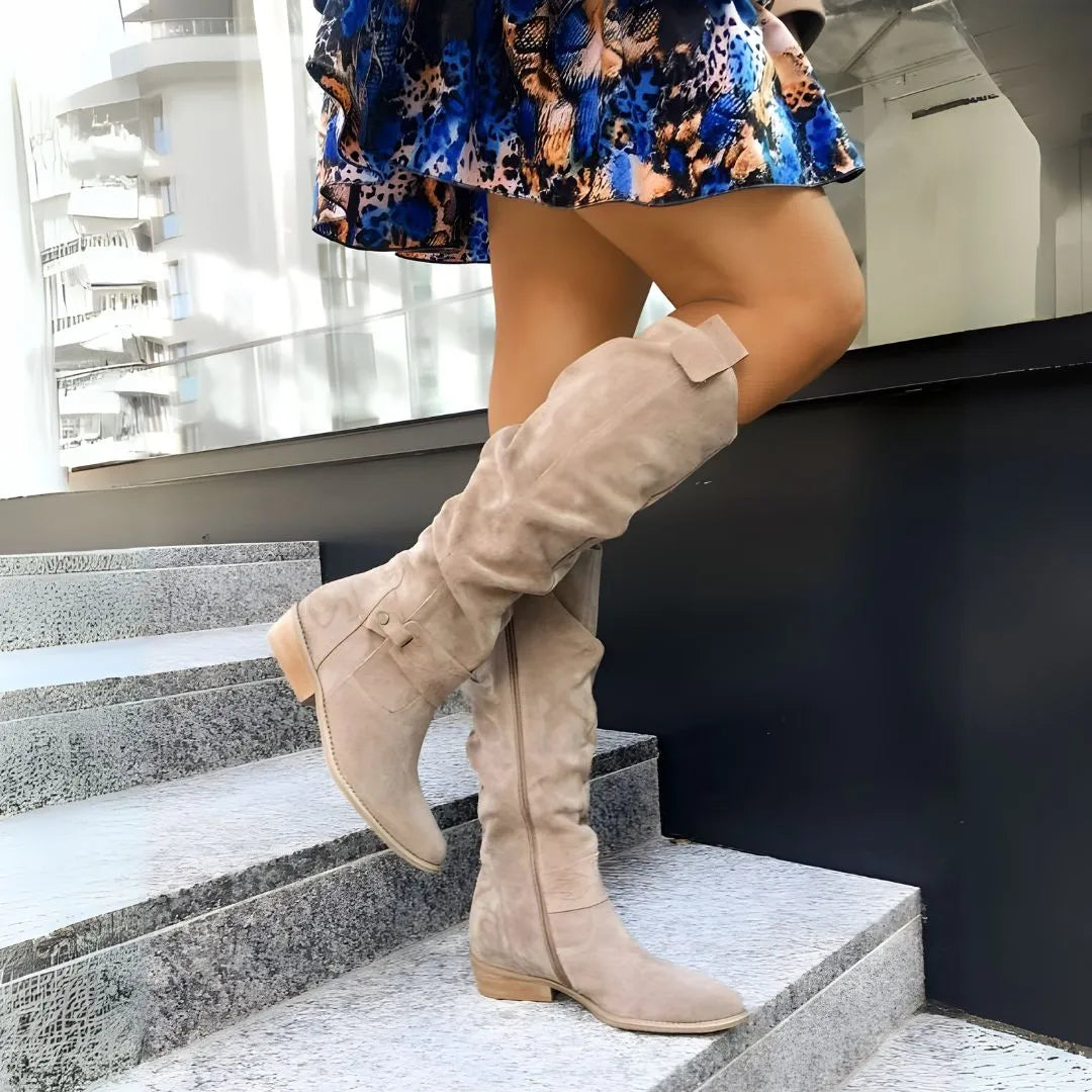 Valeria Slouchy Knee High Suede Boots
