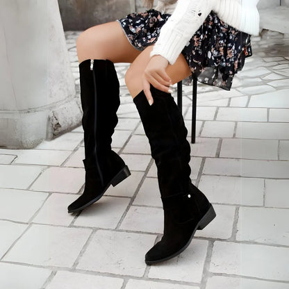 Valeria Slouchy Knee High Suede Boots