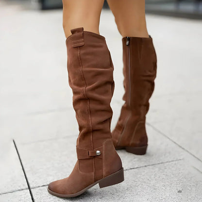 Valeria Slouchy Knee High Suede Boots