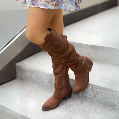 Valeria Slouchy Knee High Suede Boots