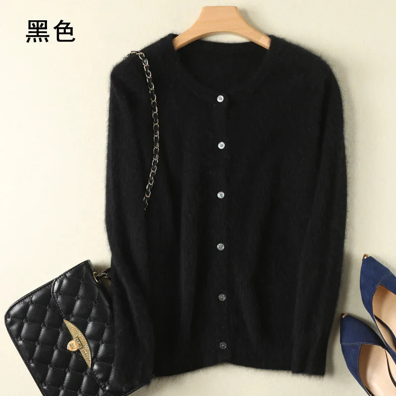 Lunara Mink Cashmere Blend Cardigan