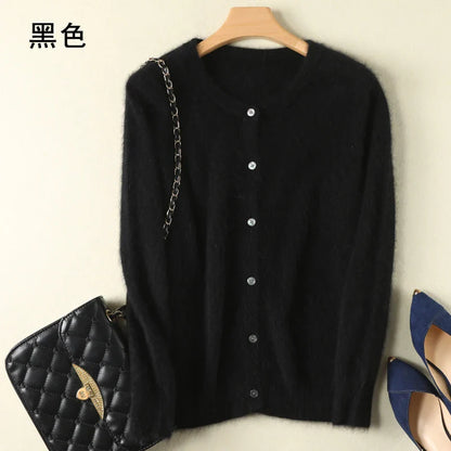 Lunara Mink Cashmere Blend Cardigan