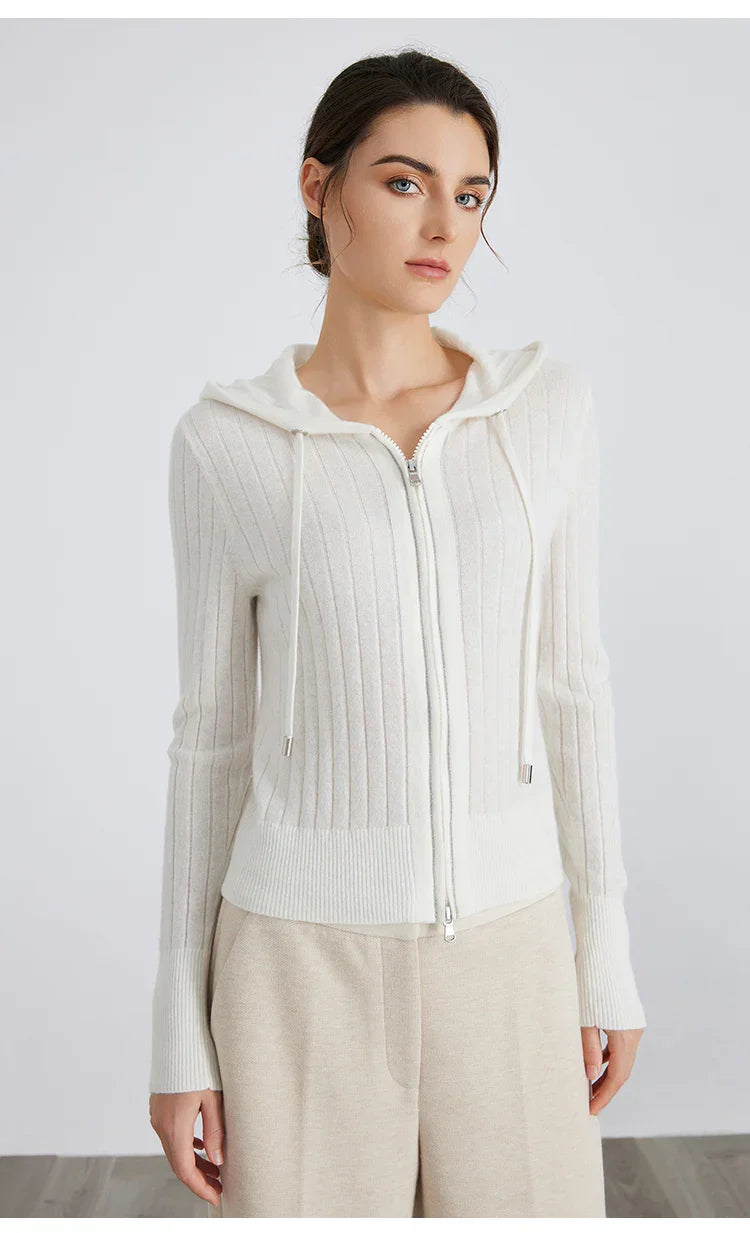 Milan Ribbed Zip Knit Cardigan