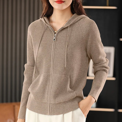 Eira Wool Blend Zip Cardigan