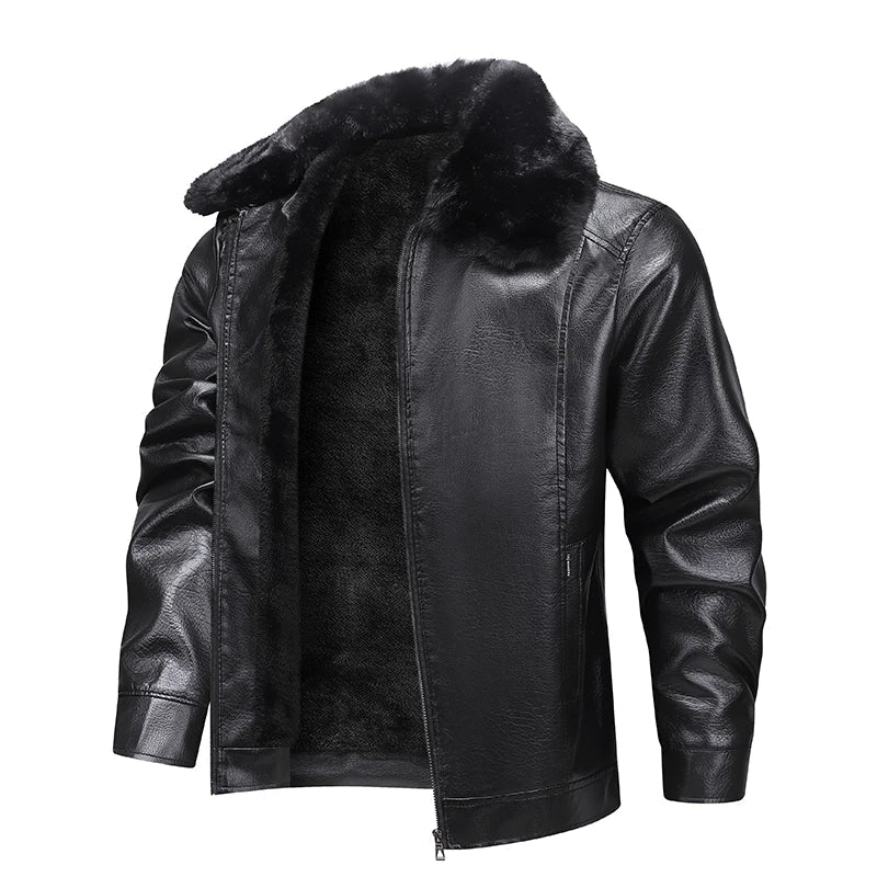 Kardel Faux Leather Fur Jacket