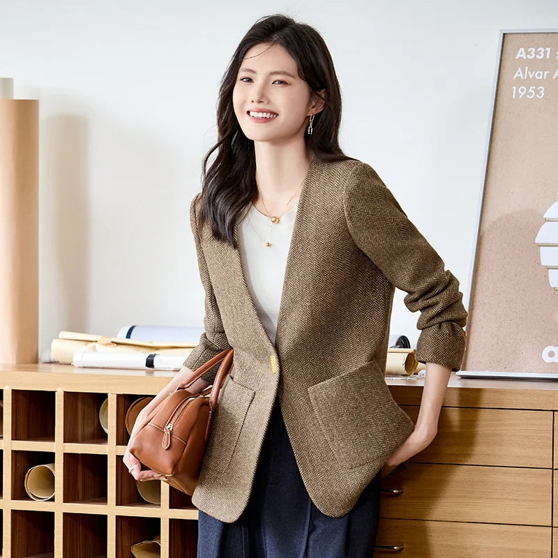 Liana Single Button Wool Blazer
