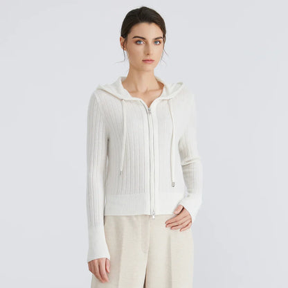 Milan Ribbed Zip Knit Cardigan