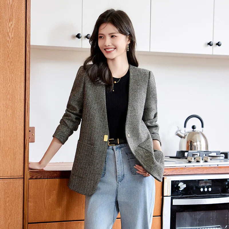 Liana Single Button Wool Blazer