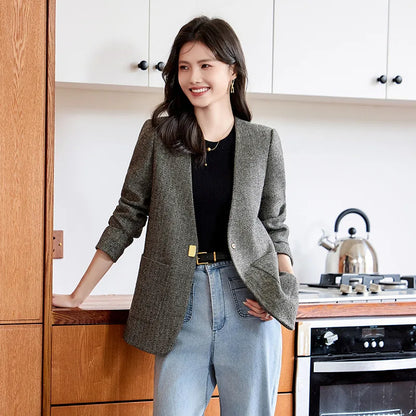 Liana Single Button Wool Blazer