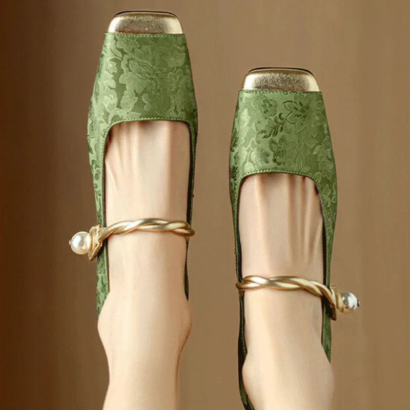 Casviera Floral Square Toe Heels
