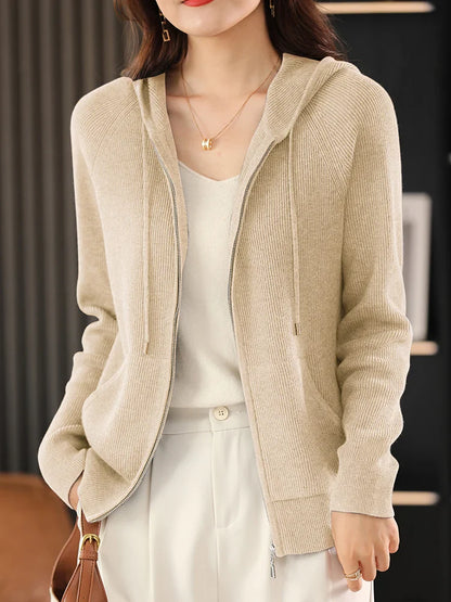Eira Wool Blend Zip Cardigan