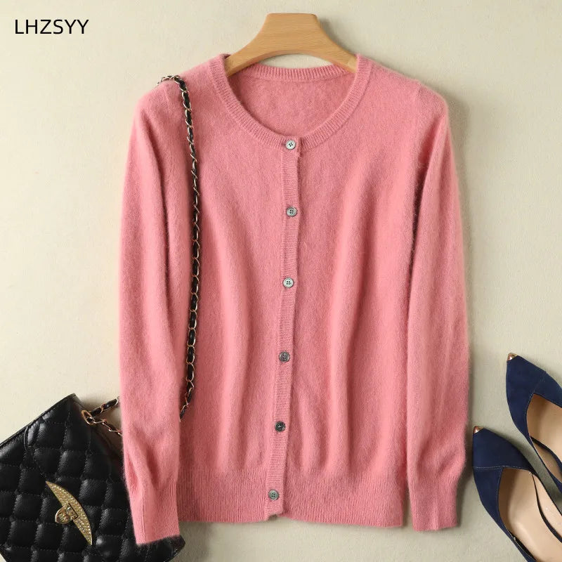 Lunara Mink Cashmere Blend Cardigan