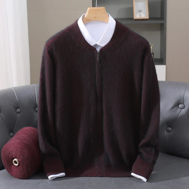Corvyn Mink Wool Zip Cardigan