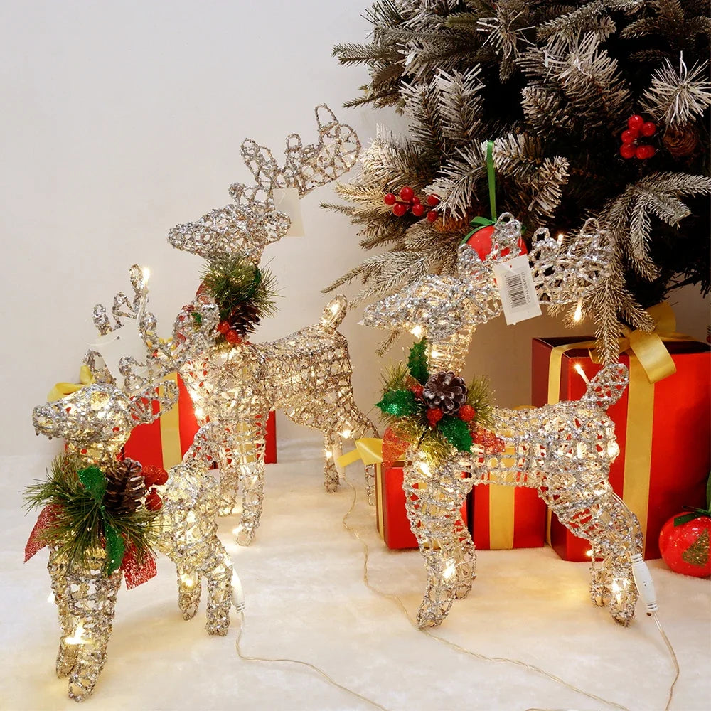 Elegant Iron Deer Figurine for Outdoor Display