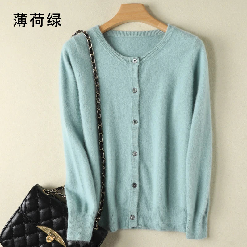 Lunara Mink Cashmere Blend Cardigan