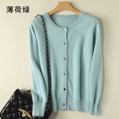 Lunara Mink Cashmere Blend Cardigan