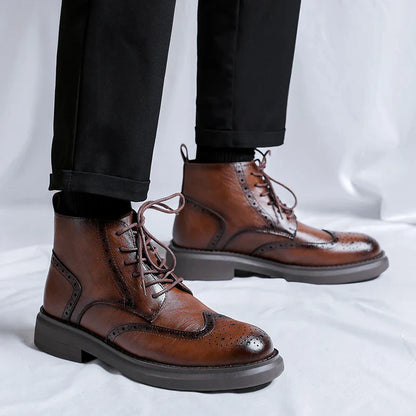 Tuscany Brogue Leather Boots