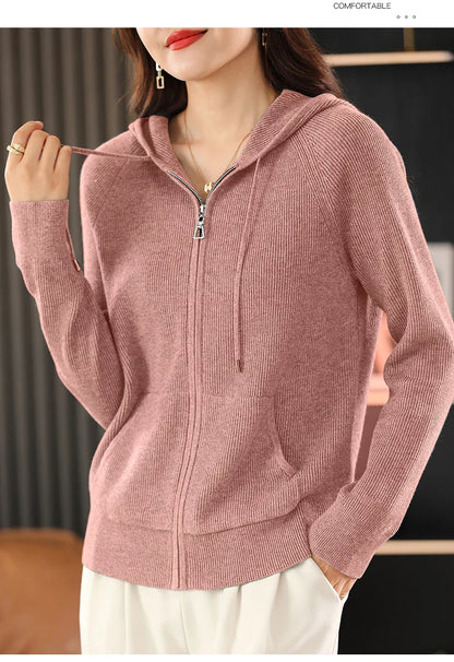 Eira Wool Blend Zip Cardigan