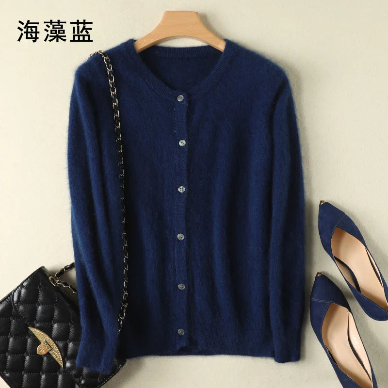 Lunara Mink Cashmere Blend Cardigan