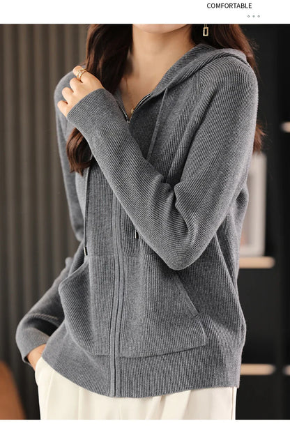 Eira Wool Blend Zip Cardigan