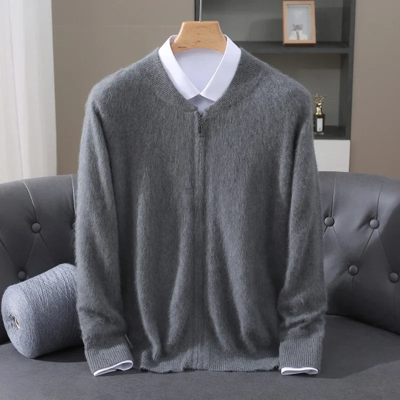 Corvyn Mink Wool Zip Cardigan