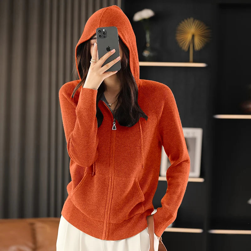 Eira Wool Blend Zip Cardigan