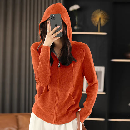 Eira Wool Blend Zip Cardigan