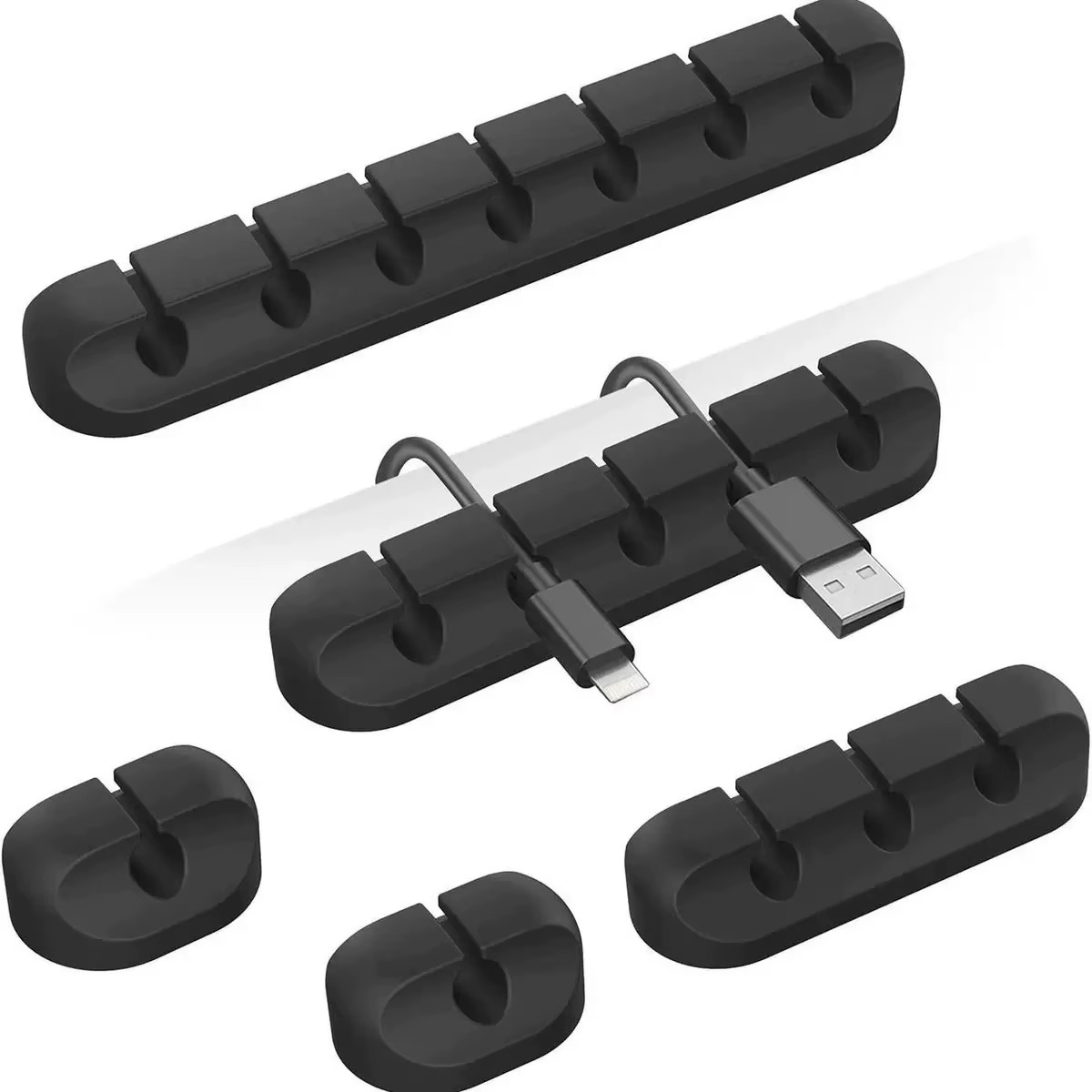 Premium Silicone Cable Organiser Clips – Desk Wire Management Set