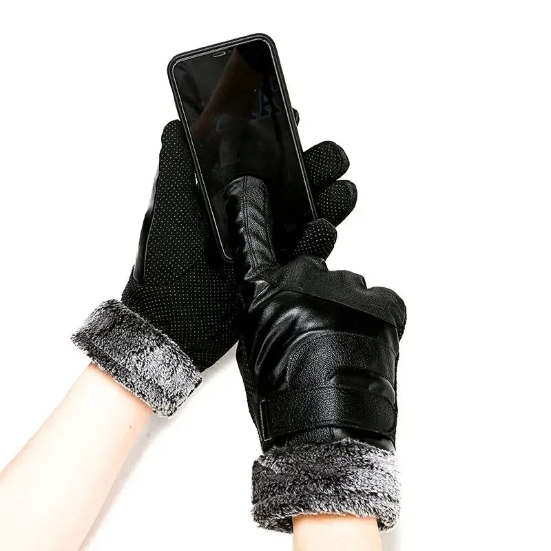 Men’s Leather Touchscreen Gloves