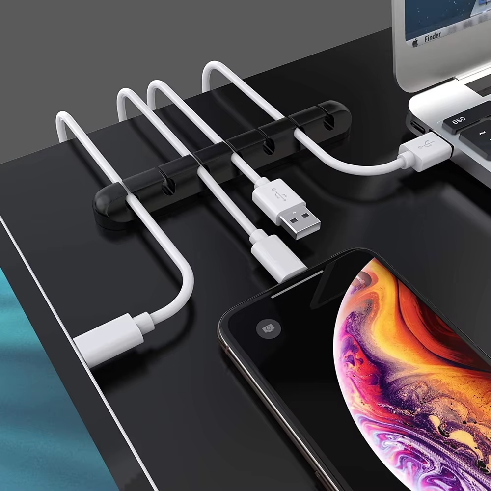 Premium Silicone Cable Organiser Clips – Desk Wire Management Set