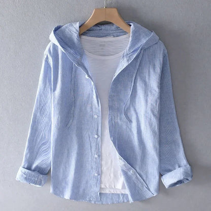 Mykonos Linen Hooded Shirt