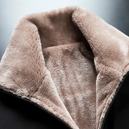 Men's Black Fluffy Lined Jacket