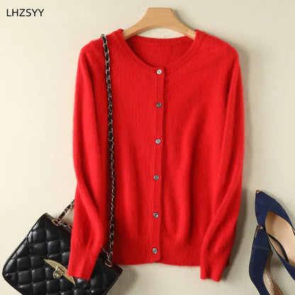 Lunara Mink Cashmere Blend Cardigan