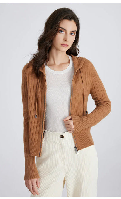 Milan Ribbed Zip Knit Cardigan