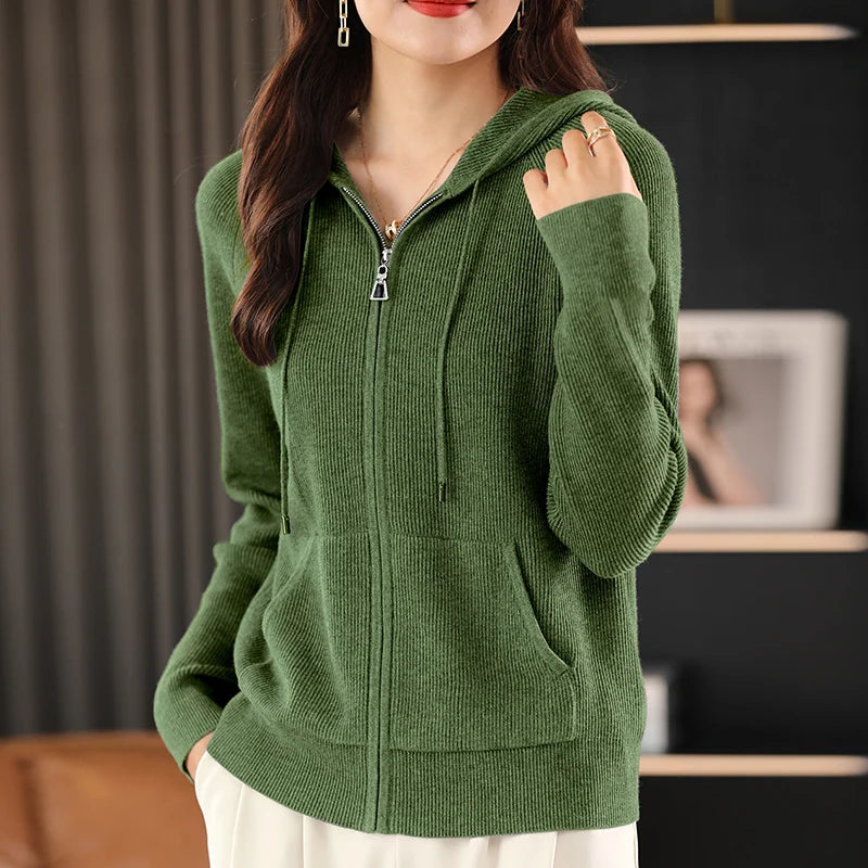 Eira Wool Blend Zip Cardigan