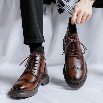 Tuscany Brogue Leather Boots